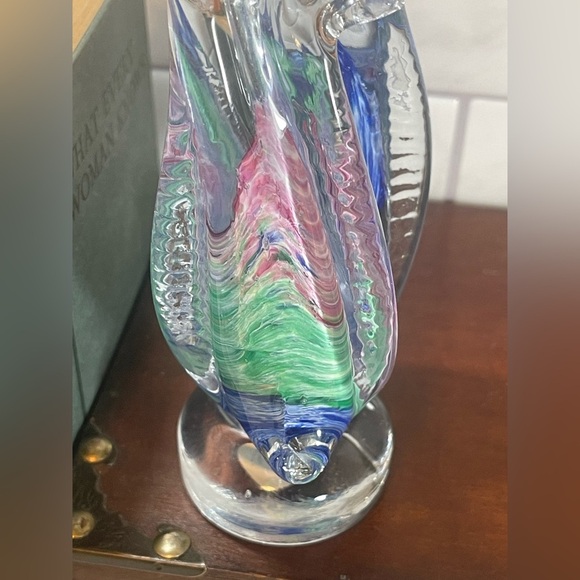 Vintage Murano Multi Coloured Glass Handblown Pair of Love Penguins Italy Marked - Picture 8 of 12